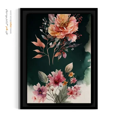 تابلو گل دکوراتیو - هارمونی یشمی – تابلو گل - اسپو دکور