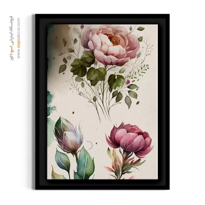 تابلو گل آبرنگی - پیونیهای آبرنگی – تابلو گل - اسپو دکور