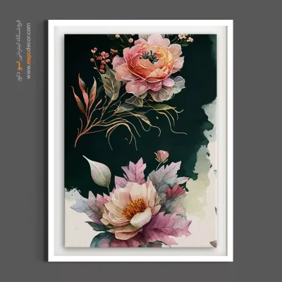 خرید تابلو گل لوکس - شکوفه در شب – تابلو گل - اسپو دکور