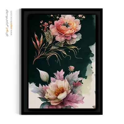 خرید تابلو گل لوکس - شکوفه در شب – تابلو گل - اسپو دکور