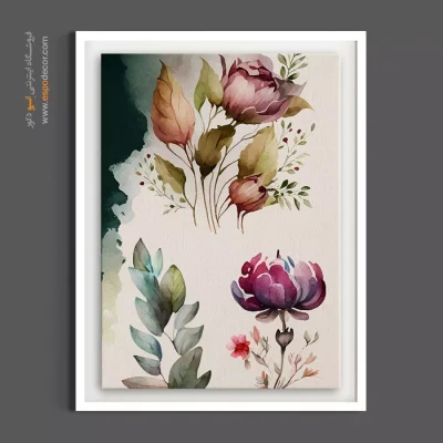 تابلو گل بنفش - خزان ارغوانی – تابلو گل - اسپو دکور