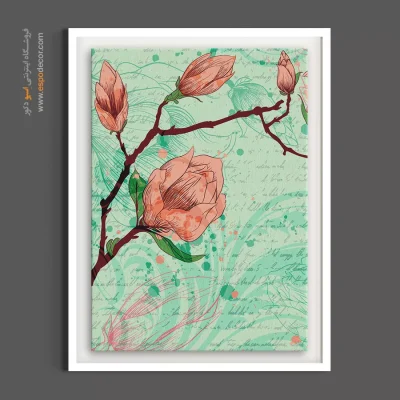 خرید تابلو گل مگنولیا - مگنولیا فیروزهای – تابلو گل - اسپو دکور