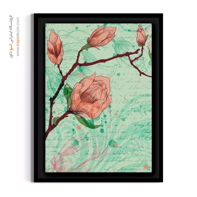 خرید تابلو گل مگنولیا - مگنولیا فیروزهای – تابلو گل - اسپو دکور