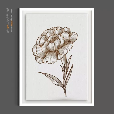 تابلو گل مینیمال - پیونی کلاسیک – تابلو گل - اسپو دکور