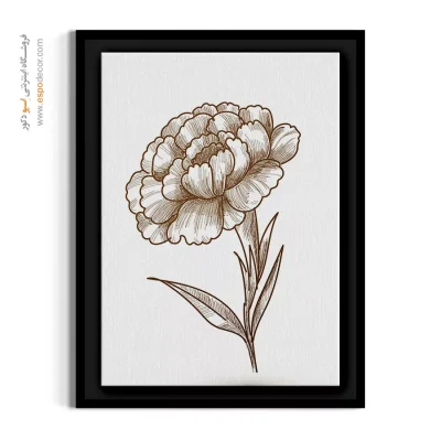 تابلو گل مینیمال - پیونی کلاسیک – تابلو گل - اسپو دکور