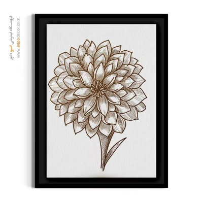 خرید تابلو نقاشی خطی - داوودی پرپر – تابلو گل - اسپو دکور