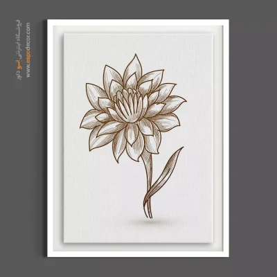 تابلو گل نیلوفر - نیلوفر آبی خطی – تابلو گل - اسپو دکور