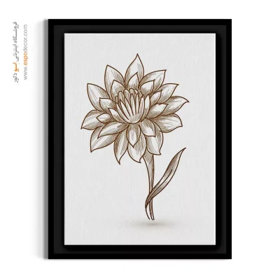 تابلو گل نیلوفر - نیلوفر آبی خطی – تابلو گل - اسپو دکور
