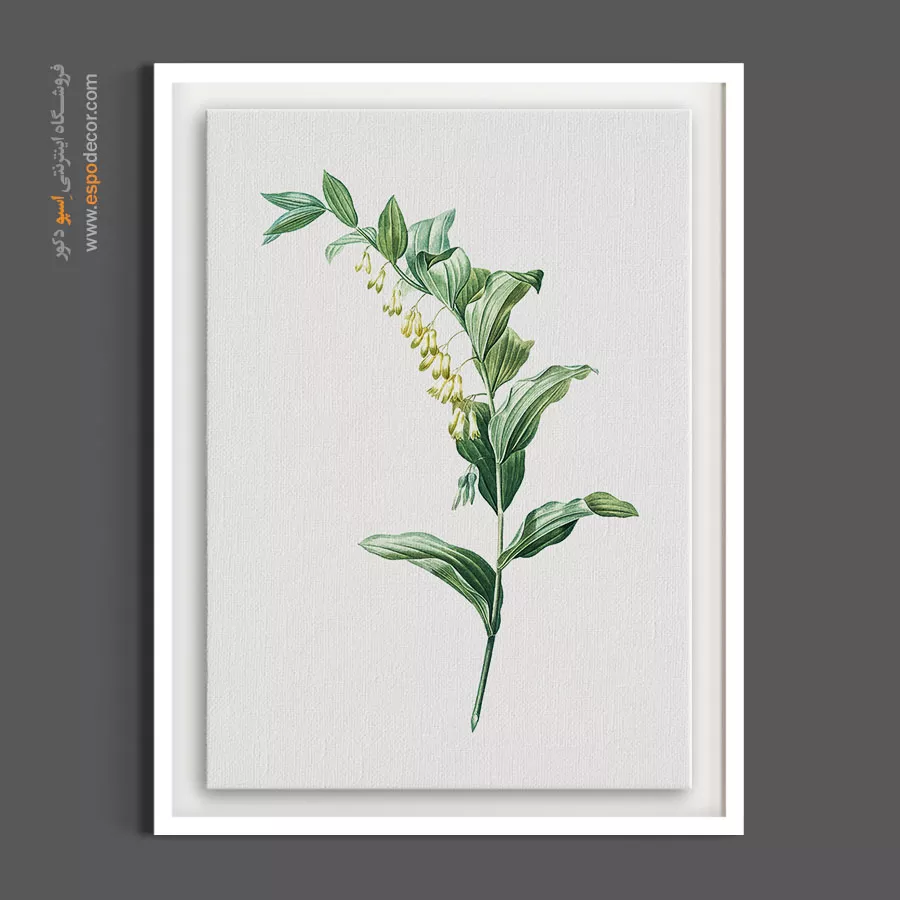 تابلو گل مینیمال سبز - زنگولهای سبز – تابلو گل - اسپو دکور