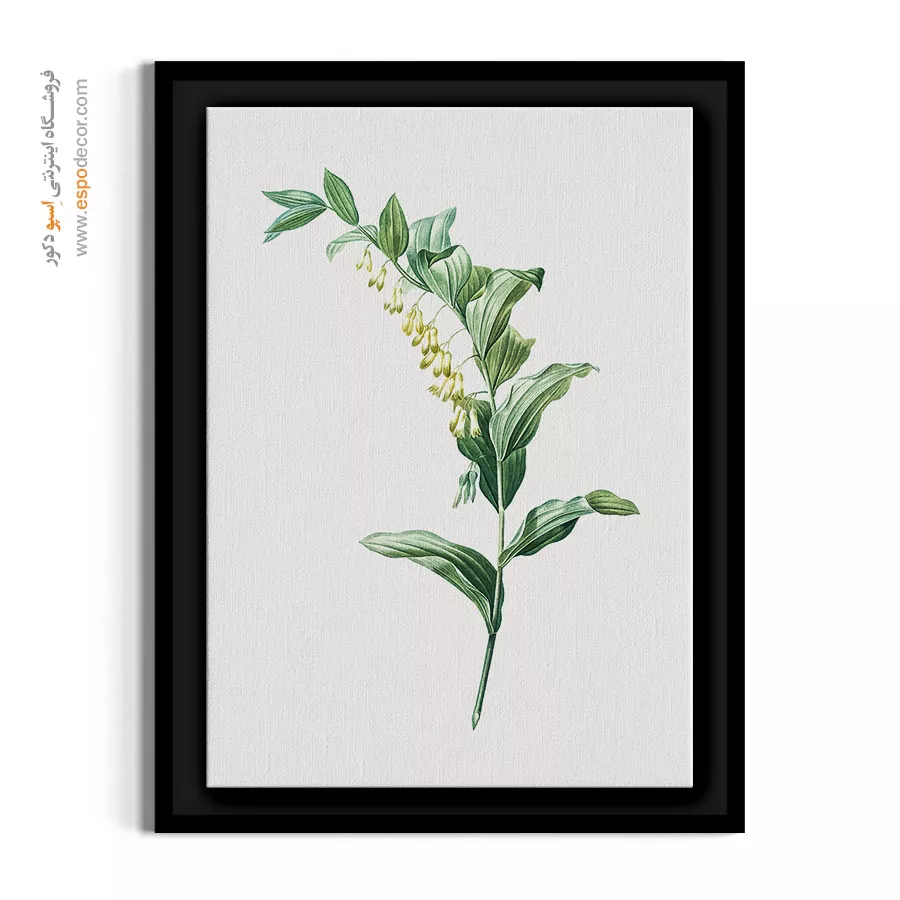 تابلو گل مینیمال سبز - زنگولهای سبز – تابلو گل - اسپو دکور