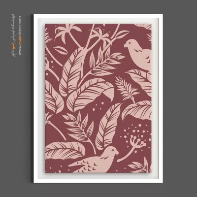 تابلو گل و پرنده - باغ پرندگان (گلی) – تابلو گل - اسپو دکور