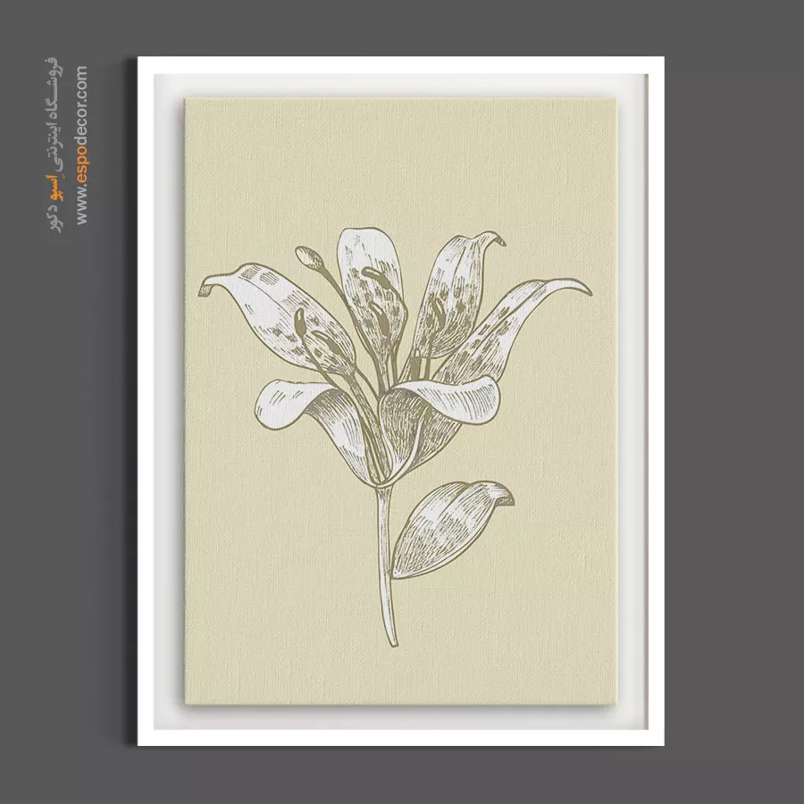 تابلو هنری ساده - سوسن خطی – تابلو گل - اسپو دکور