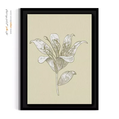 تابلو هنری ساده - سوسن خطی – تابلو گل - اسپو دکور