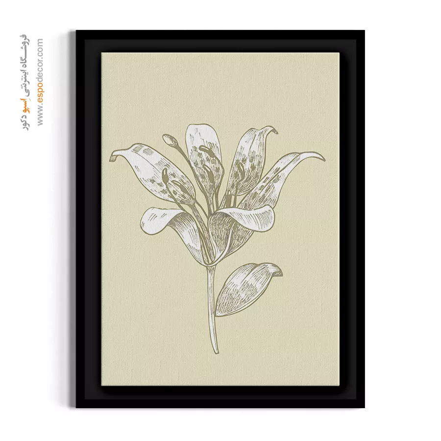 تابلو هنری ساده - سوسن خطی – تابلو گل - اسپو دکور