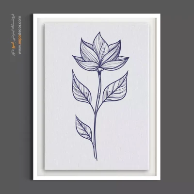 تابلو گل لوتوس - لوتوس آبی – تابلو گل - اسپو دکور