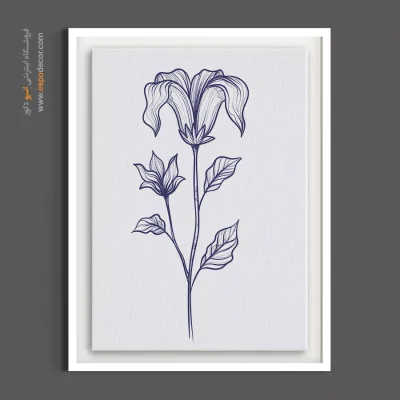 تابلو نقاشی مدرن - زنگوله آبی – تابلو گل - اسپو دکور