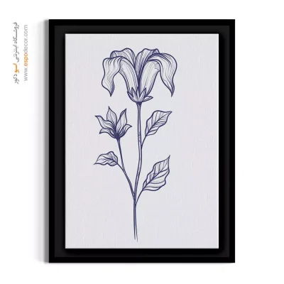 تابلو نقاشی مدرن - زنگوله آبی – تابلو گل - اسپو دکور