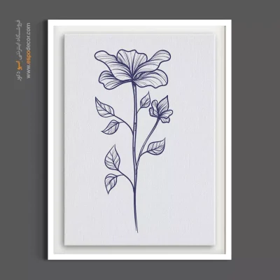 تابلو خطی - خیال آبی – تابلو گل - اسپو دکور