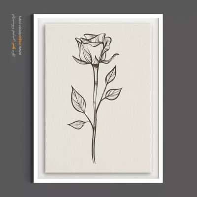 تابلو عمودی - رز قلمی بلند – تابلو گل - اسپو دکور