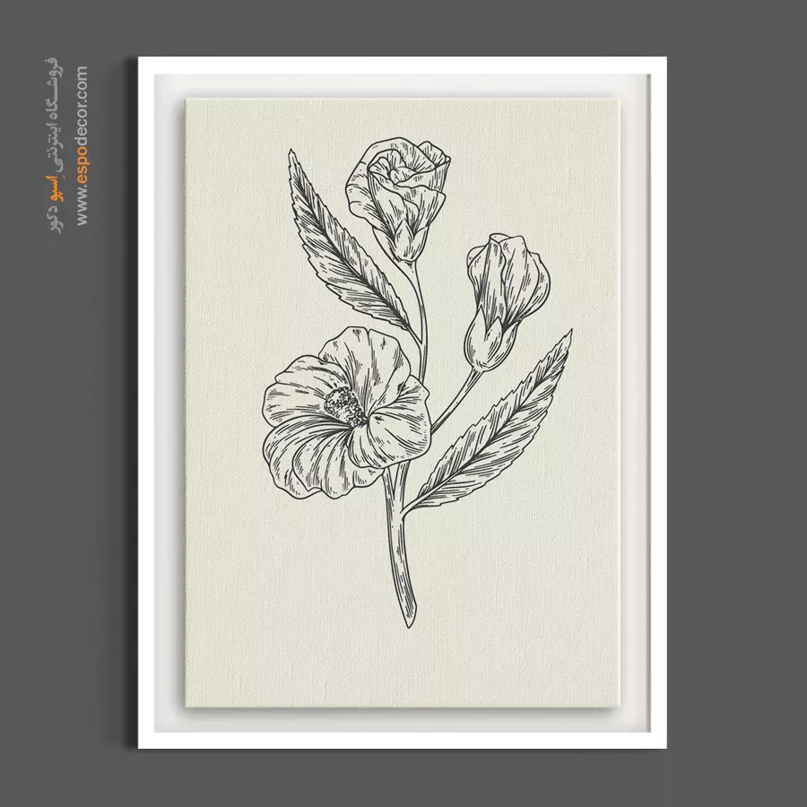 تابلو گل سبک بوهو - ختمی ژاپنی – تابلو گل - اسپو دکور