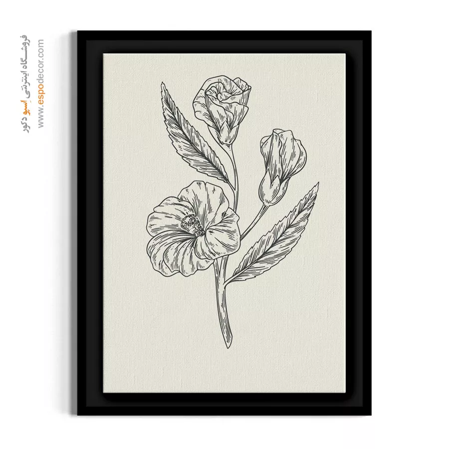 تابلو گل سبک بوهو - ختمی ژاپنی – تابلو گل - اسپو دکور