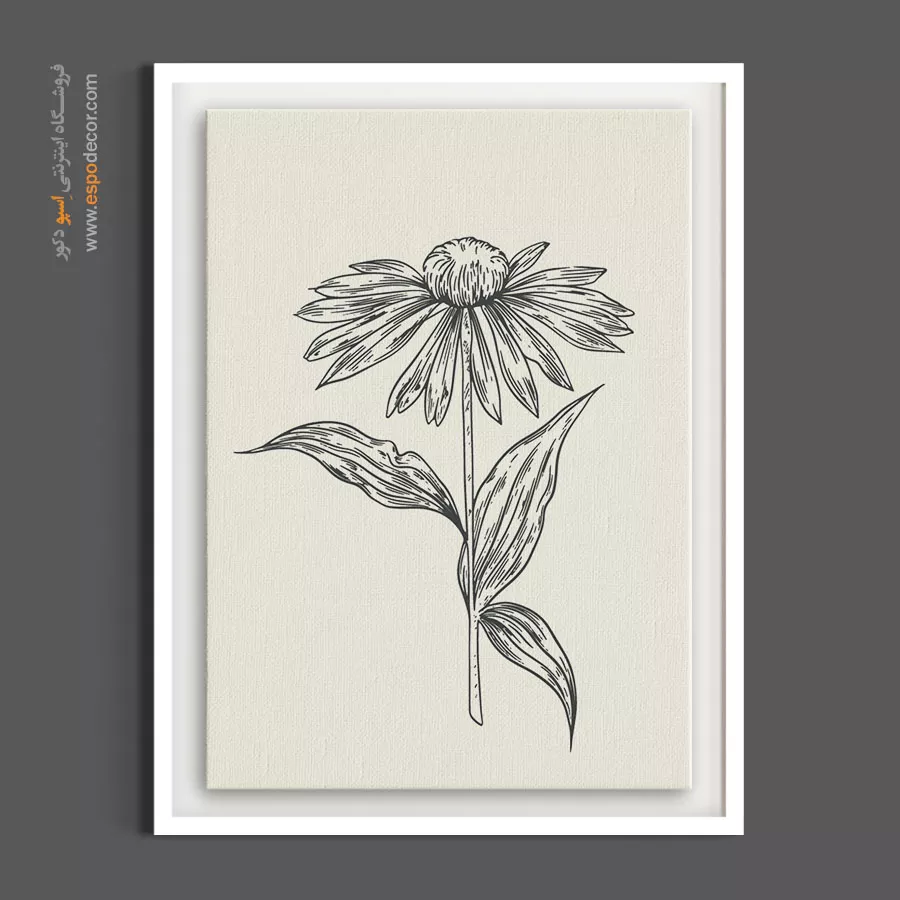 خرید تابلو بوم خاص - سرخارگل دارویی – تابلو گل - اسپو دکور