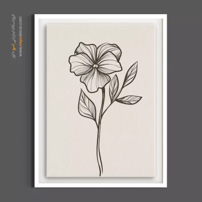 تابلو گل وینتج خطی - بنفشه معطر – تابلو گل - اسپو دکور