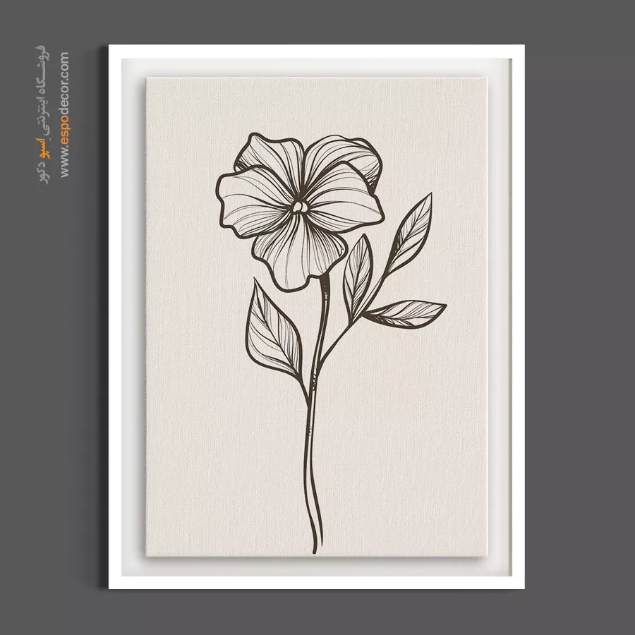 تابلو گل وینتج خطی - بنفشه معطر – تابلو گل - اسپو دکور