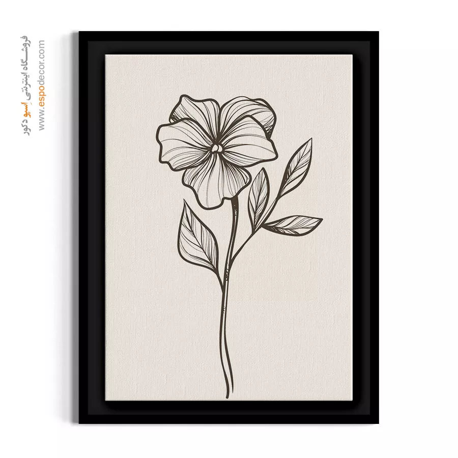 تابلو گل وینتج خطی - بنفشه معطر – تابلو گل - اسپو دکور