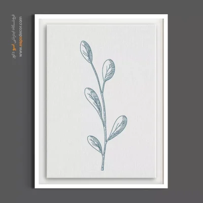 تابلو برگ ساده - ساقه سه برگی – تابلو گل - اسپو دکور