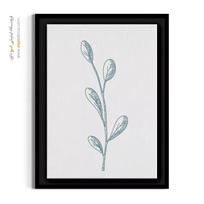تابلو برگ ساده - ساقه سه برگی – تابلو گل - اسپو دکور