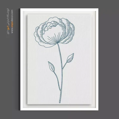 خرید تابلو گل مدرن - پئونی آبی – تابلو گل - اسپو دکور