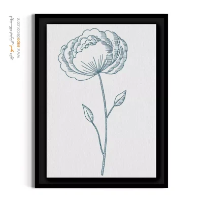 خرید تابلو گل مدرن - پئونی آبی – تابلو گل - اسپو دکور