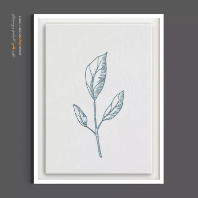 تابلو نقاشی برگ - برگ‌های آبی – تابلو گل - اسپو دکور