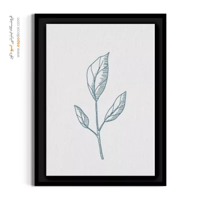تابلو نقاشی برگ - برگ‌های آبی – تابلو گل - اسپو دکور
