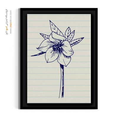 تابلو نقاشی خودکار - اسکیس گل یخ – تابلو گل - اسپو دکور