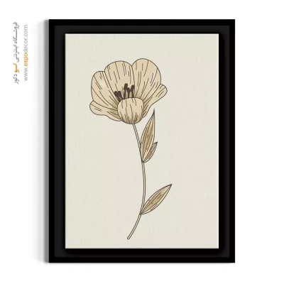 تابلو نود - خشخاش کرم – تابلو گل - اسپو دکور