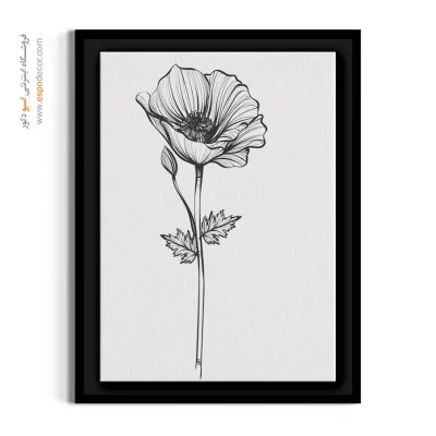طرح سیاه و سفید - شقایق مواج – تابلو گل - اسپو دکور