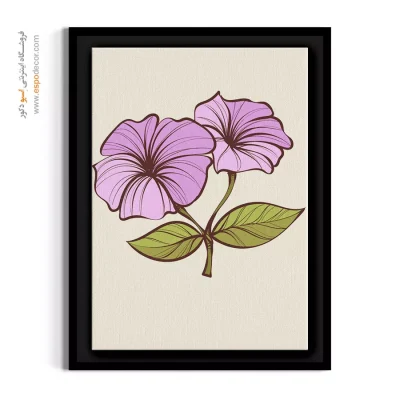 تابلو گل فانتزی - اطلسی بنفش – تابلو گل - اسپو دکور