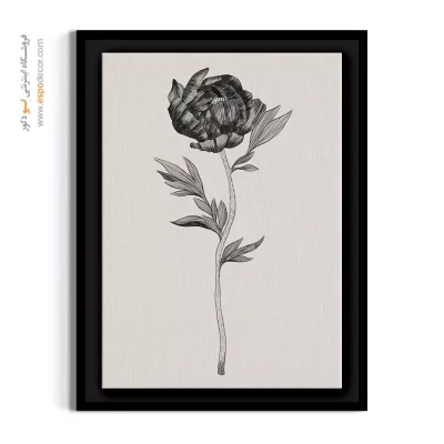 خرید تابلو گل کلاسیک - پئونی سیاه – تابلو گل - اسپو دکور