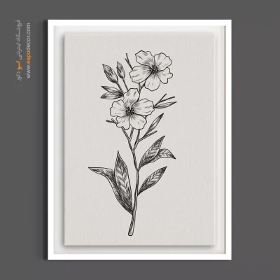 تابلو گل شیک و مینیمال - کتان ظریف – تابلو گل - اسپو دکور
