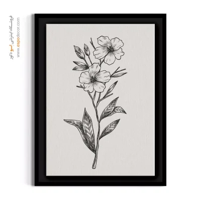 تابلو گل شیک و مینیمال - کتان ظریف – تابلو گل - اسپو دکور