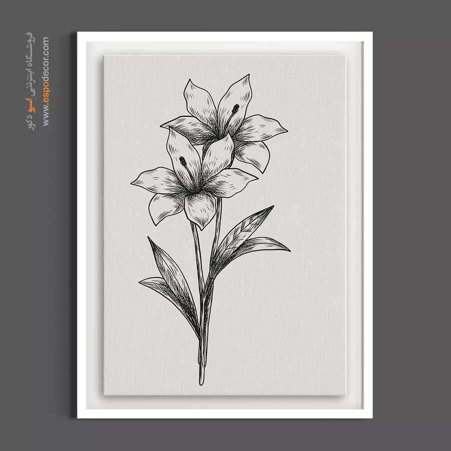 تابلو نقاشی لیلیوم - لیلیوم دوتایی – تابلو گل - اسپو دکور