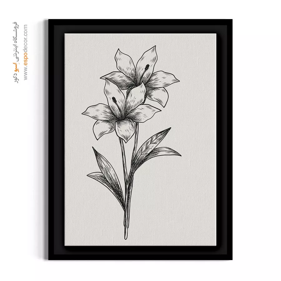 تابلو نقاشی لیلیوم - لیلیوم دوتایی – تابلو گل - اسپو دکور