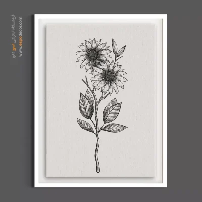 تابلو آفتابگردان - آفتابگردان دوقلو – تابلو گل - اسپو دکور