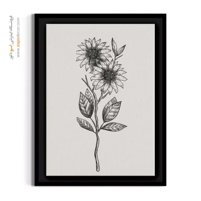 تابلو آفتابگردان - آفتابگردان دوقلو – تابلو گل - اسپو دکور