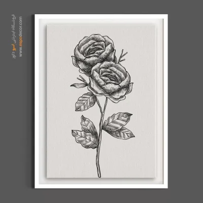 تابلو نقاشی رز - رز کلاسیک دوتایی – تابلو گل - اسپو دکور
