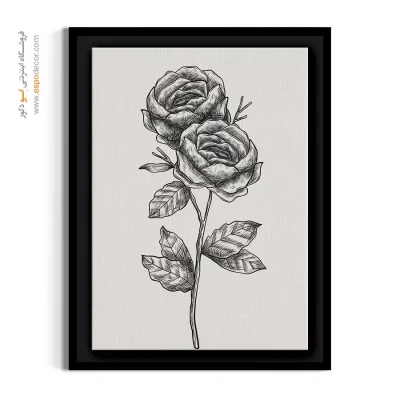 تابلو نقاشی رز - رز کلاسیک دوتایی – تابلو گل - اسپو دکور