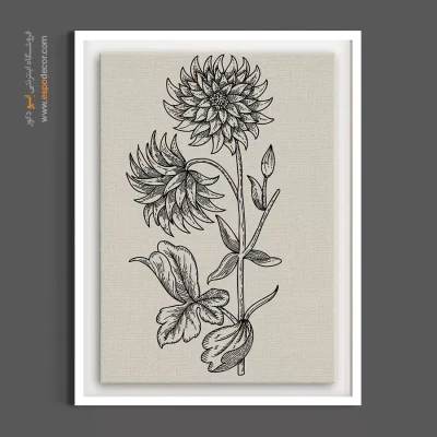 تابلو لوکس دکوراسیون اداری - گل مینا بنفش – تابلو گل - اسپو دکور