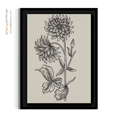 تابلو لوکس دکوراسیون اداری - گل مینا بنفش – تابلو گل - اسپو دکور